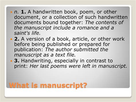 manuscript definition